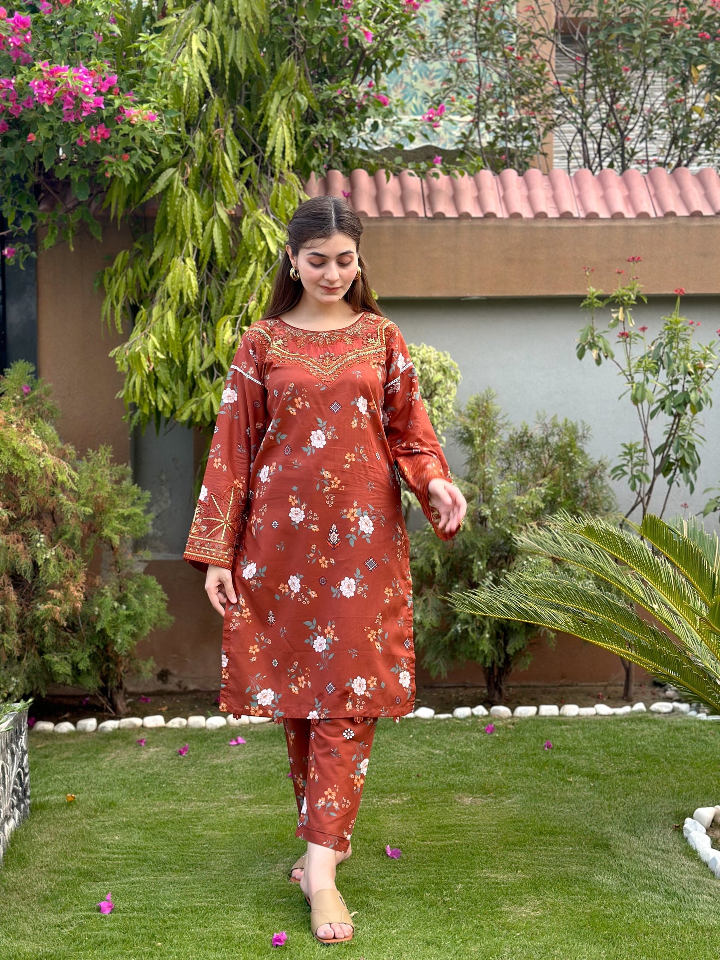 RkS 2Piece Embroidered Stitched Suit