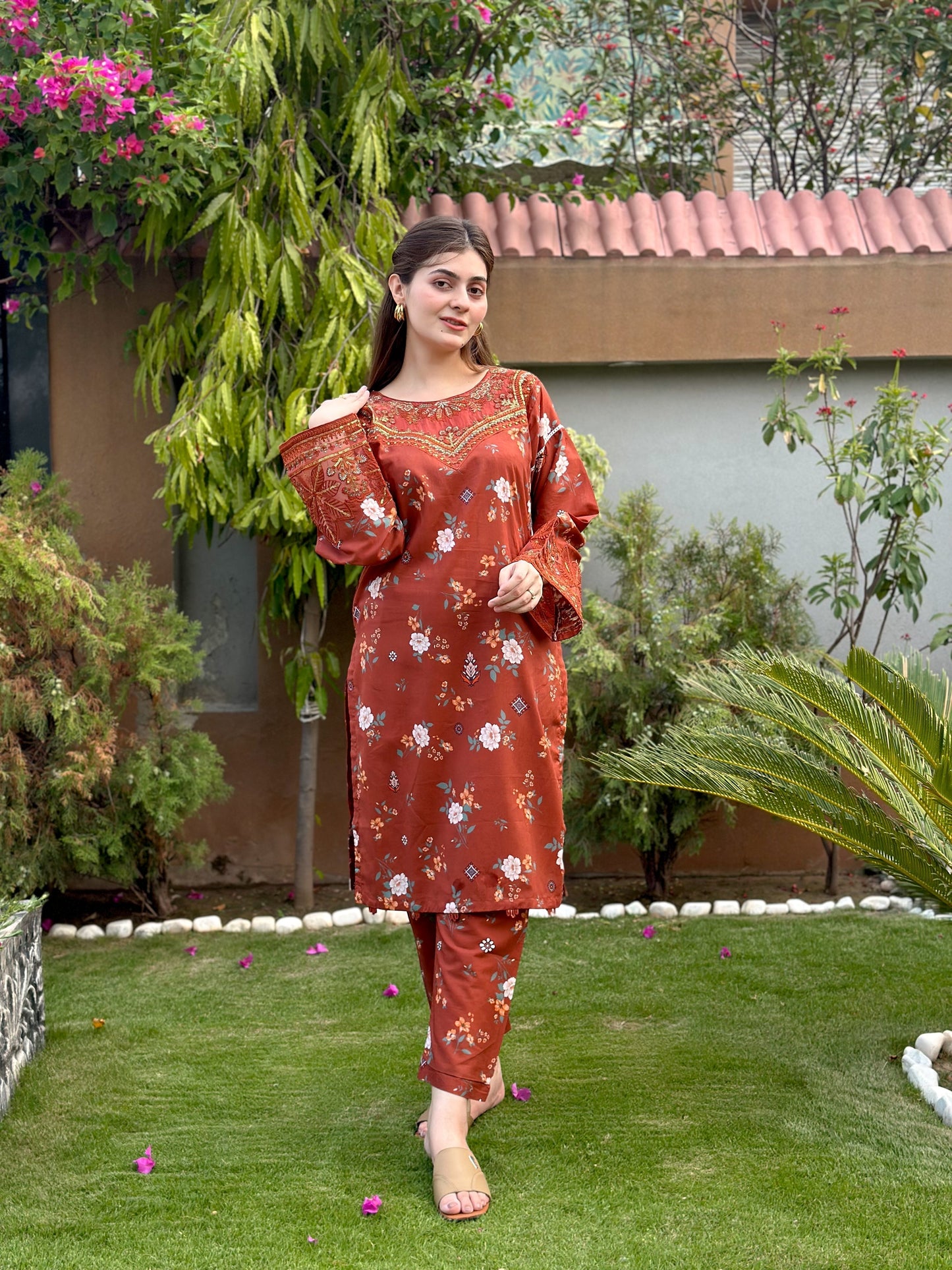 RkS 2Piece Embroidered Stitched Suit