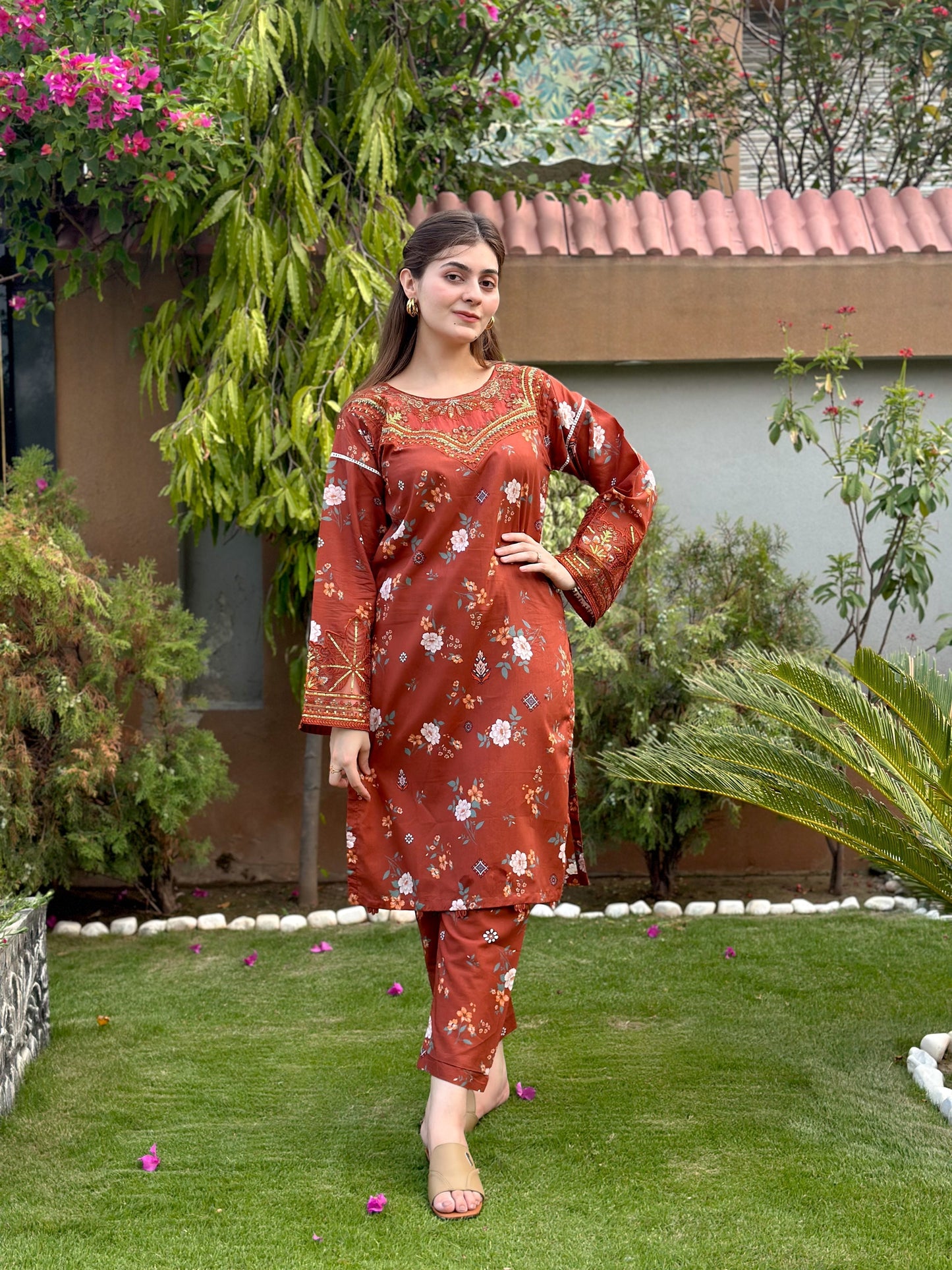 RkS 2Piece Embroidered Stitched Suit