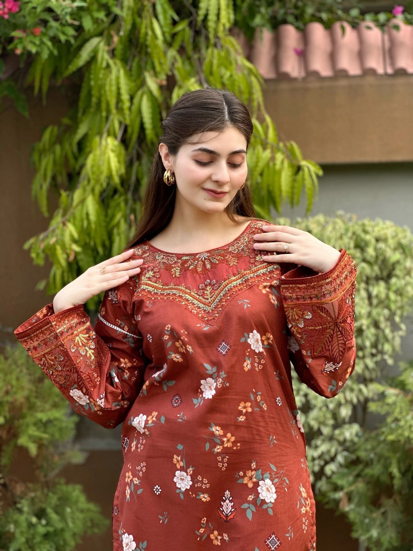 RkS 2Piece Embroidered Stitched Suit