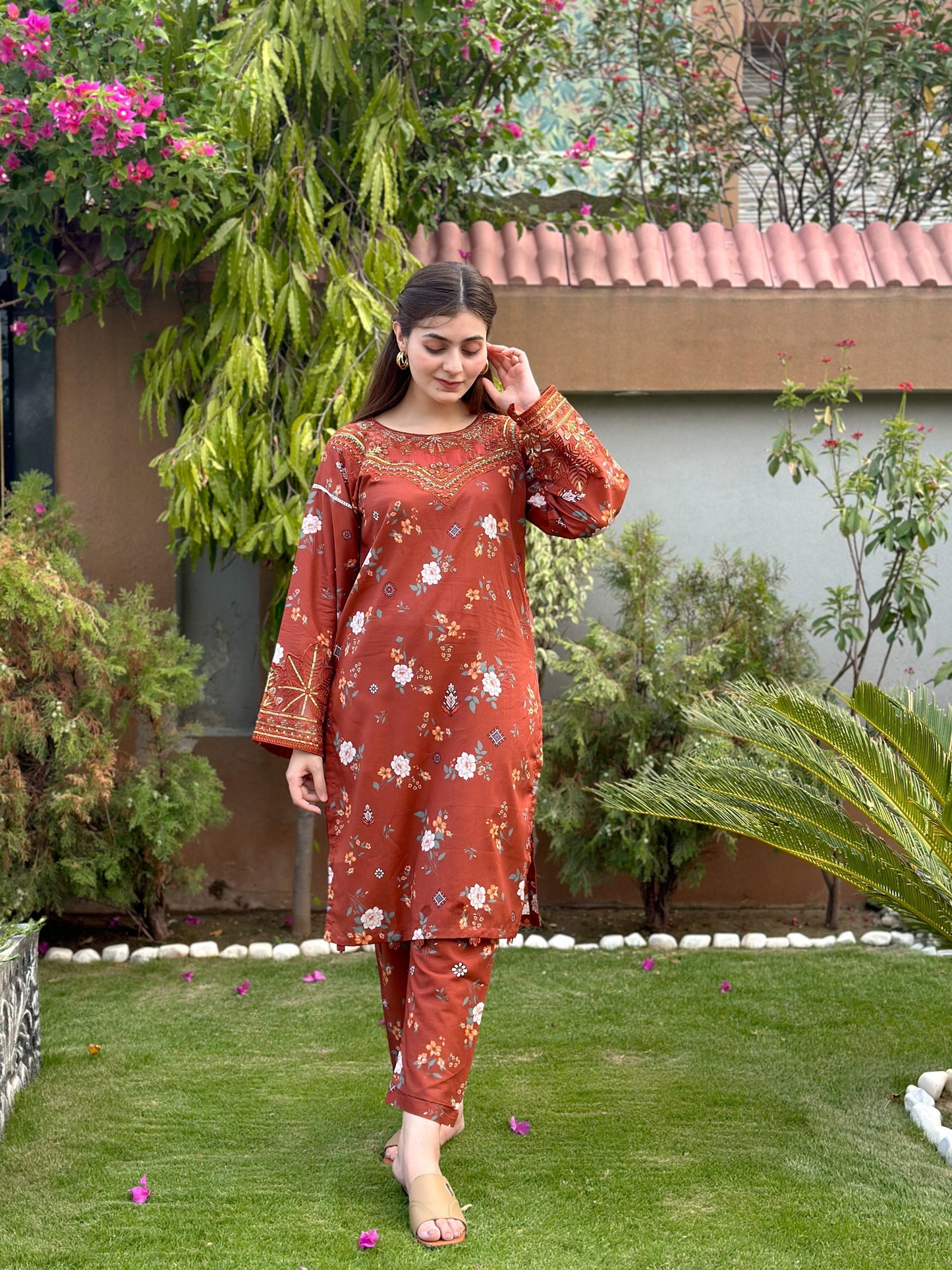 RkS 2Piece Embroidered Stitched Suit