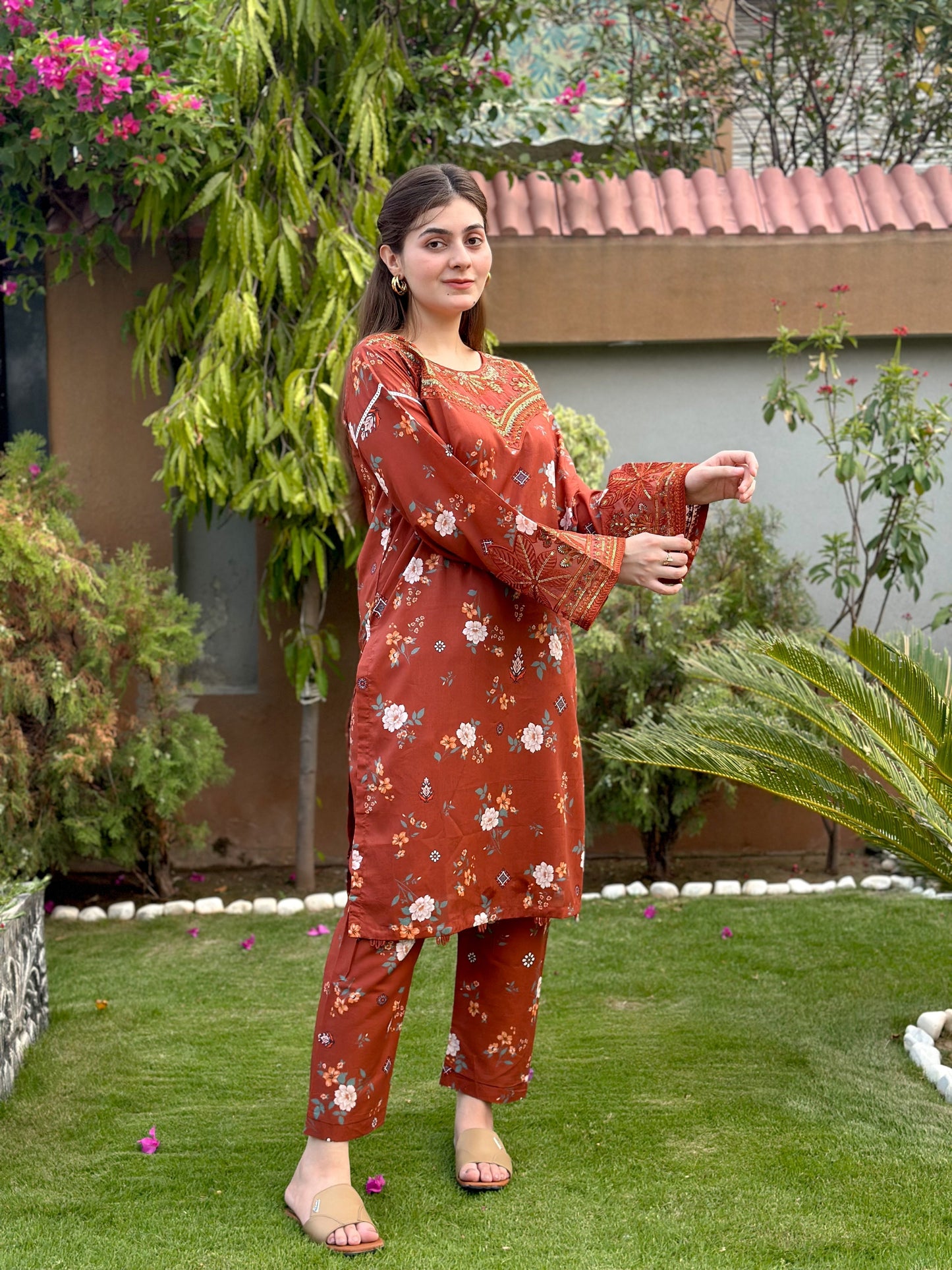 RkS 2Piece Embroidered Stitched Suit