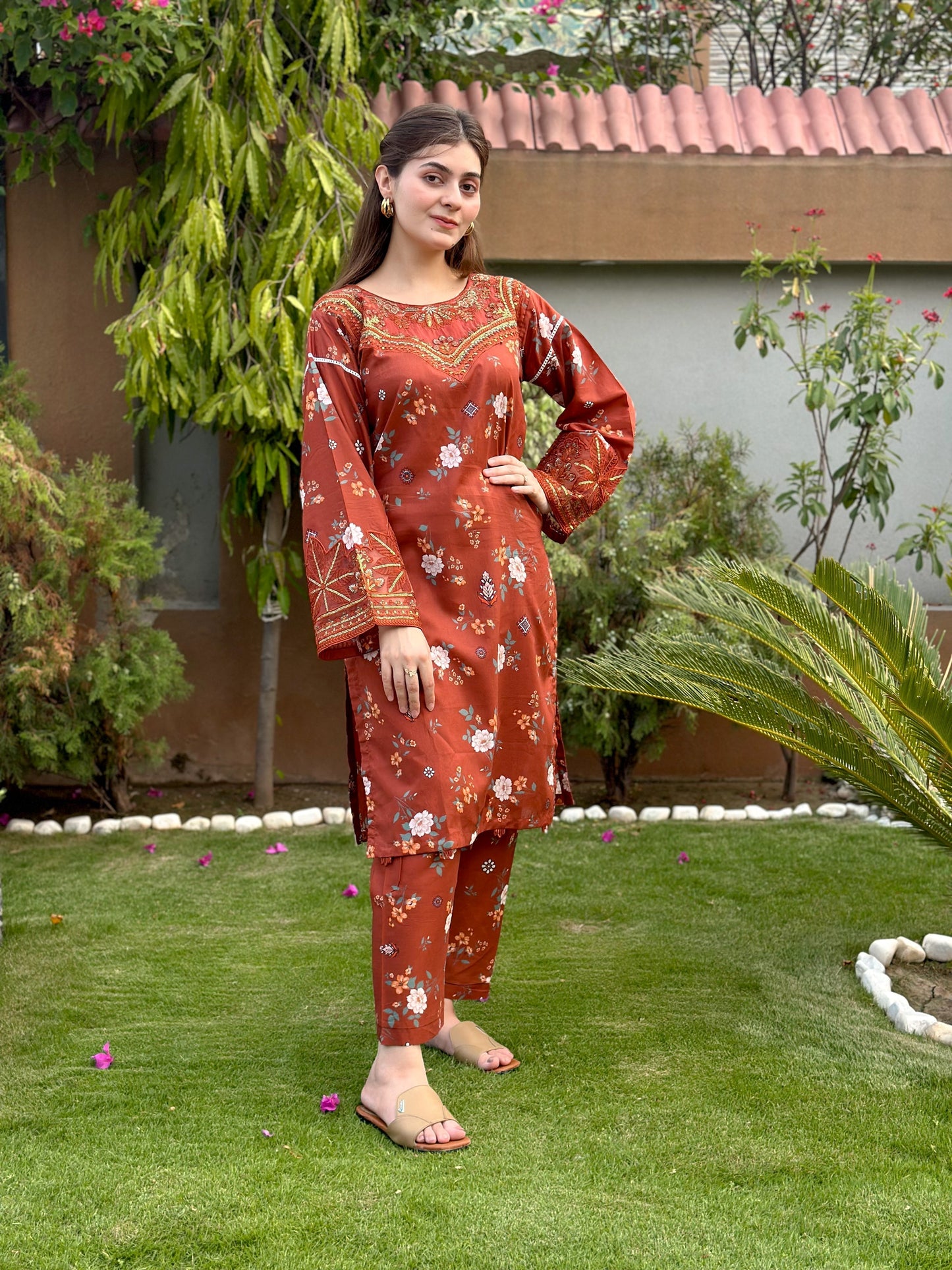 RkS 2Piece Embroidered Stitched Suit